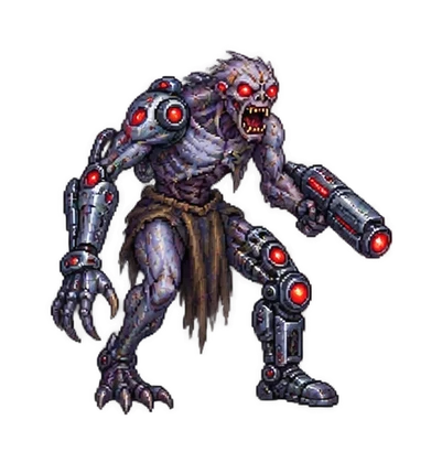 Pixel art of Cybernetic Zombie
