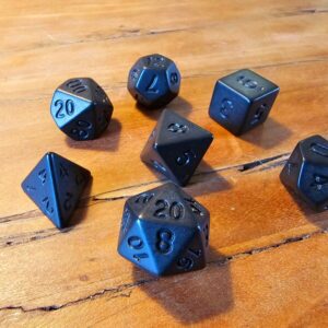 Matt Black Dice for Dungeons and Dragons, DnD and TTRPG